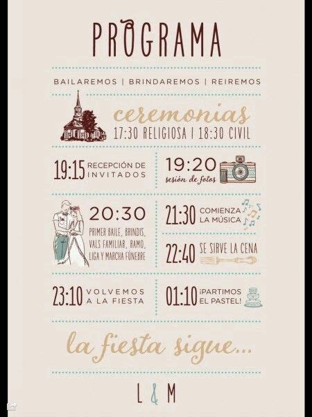 Pin De Elizabeth Gelz En Boda Itinerario De Boda Programa De Boda