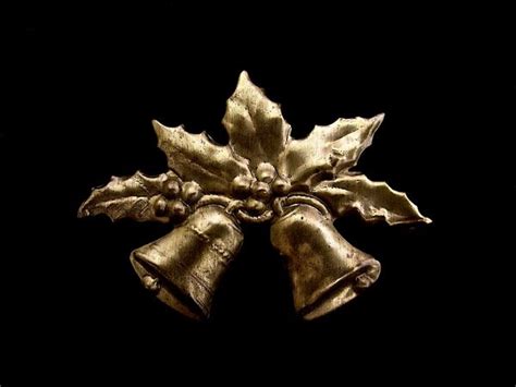 Victorian Stamped Brass Of Holly And Bells Uncanny Artist