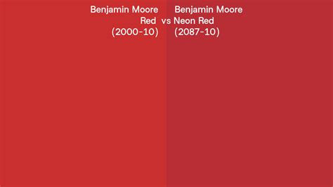 Benjamin Moore Red Vs Neon Red Side By Side Comparison