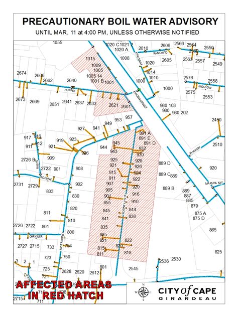 Boil Water Advisory Affects 30+ Properties - City of Cape Girardeau