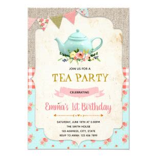 Vintage Tea Party Invitations | Zazzle