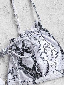 Emma Macdonald X Zaful Snakeskin Braided Straps Keyhole Bikini Swimwear