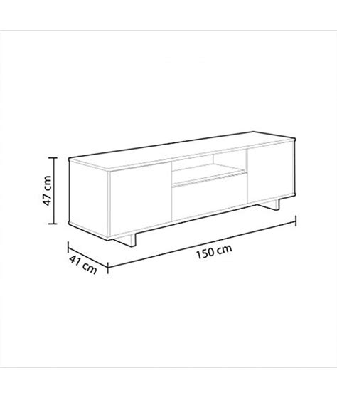 Meuble TV en mélamine blanc brillant et frêne Longueur 150 x