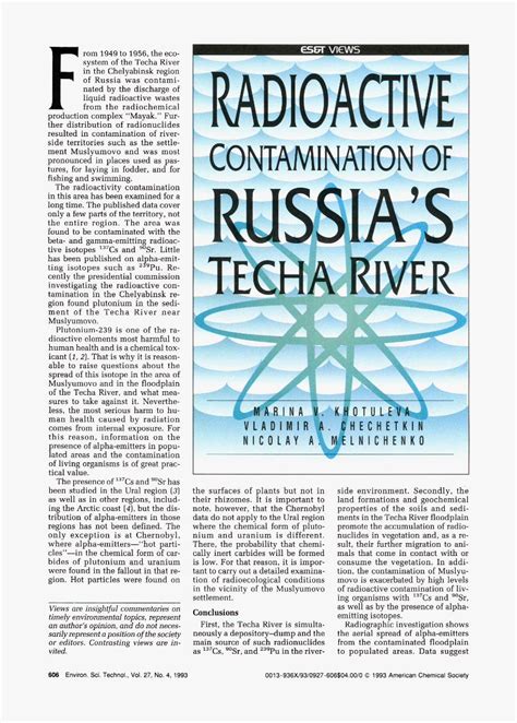 Pdf Radioactive Contamination Of Russias Techa River Dokumentips