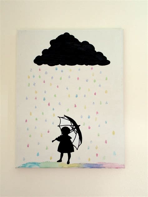 Silhouette Rain Cloud Canvas Art · How To Make Silhouette Art · Art on Cut Out + Keep