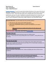 Copy Of Haitian Revolution Study Guide Pdf World History B Unit