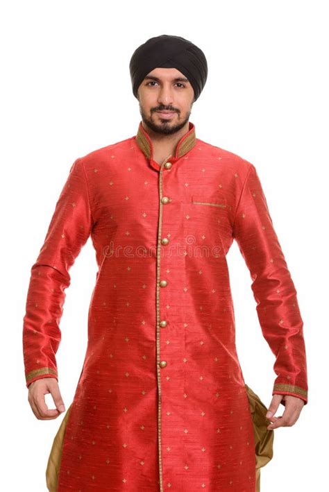 Young Handsome Indian Sikh Wearing Traditional Clothes Stock Image ...