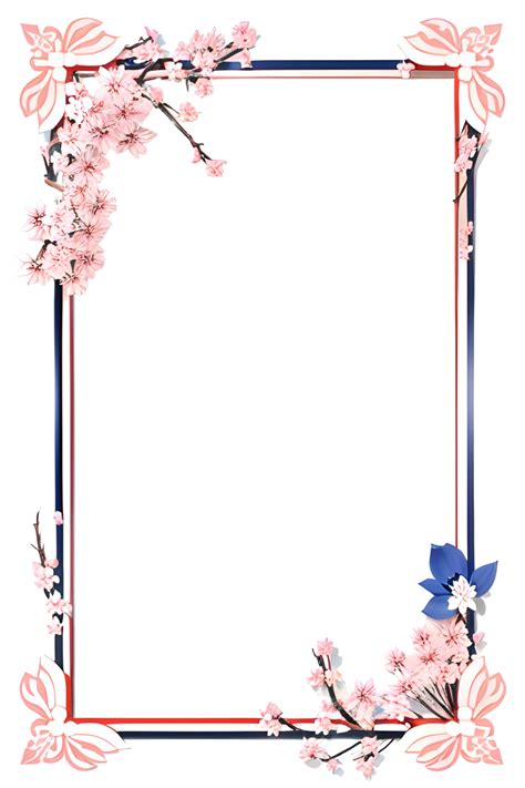 Ai Generated Sakura Border Frame Japanese Border Frame Png Transparent