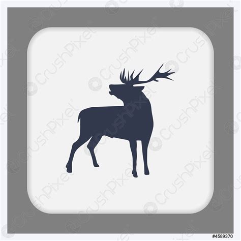 Stag Silhouette Deer Vector Illustration Flat Design Style Stock Vector 4589370 Crushpixel