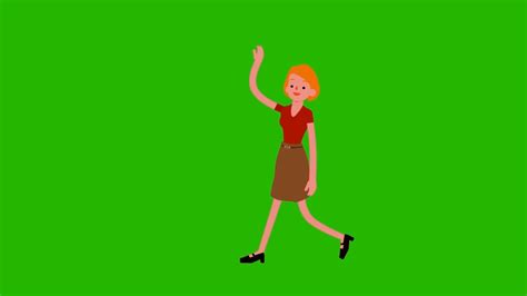 Hd Green Screen 3d Female Walk Cycle Youtube