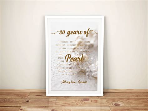 30th Pearl Wedding Anniversary T Art Word Art Australia