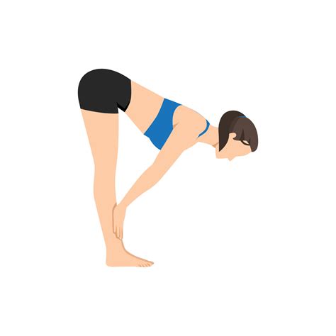 Woman Doing Standing Half Forward Bend Pose Ardha Uttanasana Exercise