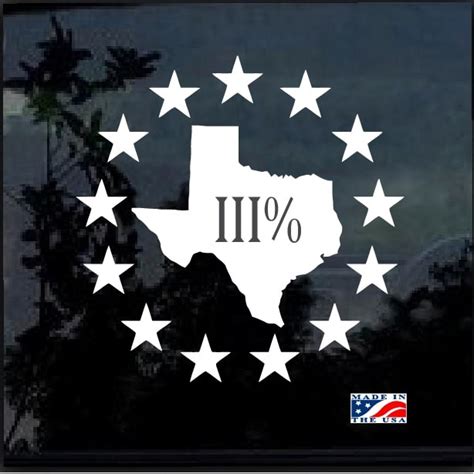 Texas 3 Percenter Decal Sticker Custom Made In The Usa Fast Shipping