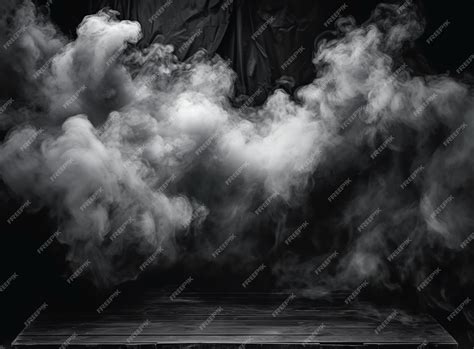 Premium AI Image | Smoke on a stage with a black background