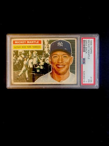 1956 Topps Mickey Mantle Gray Back 135 PSA 1 New York Yankees EBay