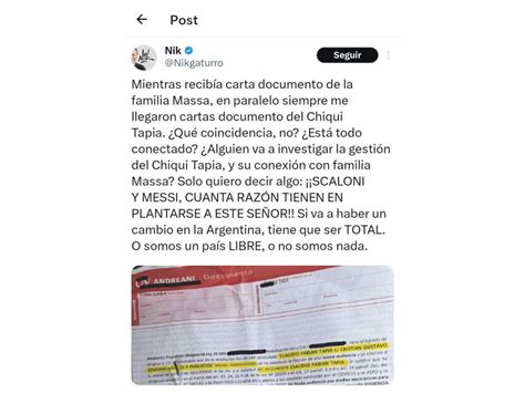 El Hijo De Massa Denunci Al Dibujante Nik Por Apodarlo Ni O Oqui