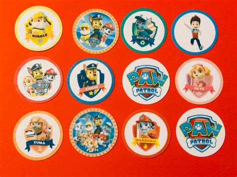 Paw Patrol Cupcake Toppers Pre Cut Edible Wafer Card Cake Etsy