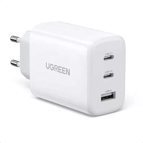 Carregador Rápido 65w Gan Ugreen 2 Usb c 1 Usb a Portátil Frete grátis