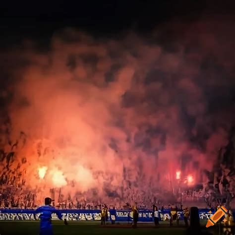 Stadium Atmosphere With Flares And Pyrotechnics During Boca Juniors Vs