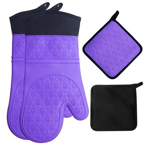 Gants de four en silicone résistant à la chaleur mitaines de cuisine