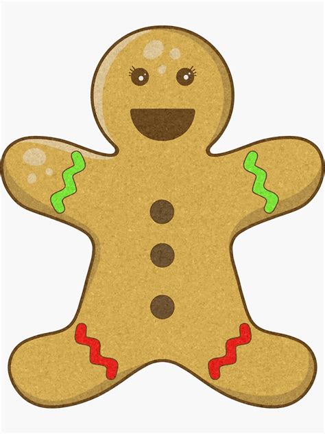 Cute Gingerbread Man Sticker For Sale By Deanosdoodles Redbubble