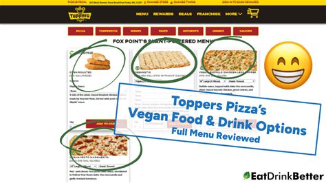 Toppers Pizza Vegan Food Drinks 2023 Menu Options