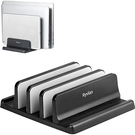 Ryvlan Vertical Laptop Stand Multiple Laptop Holder With Rubber