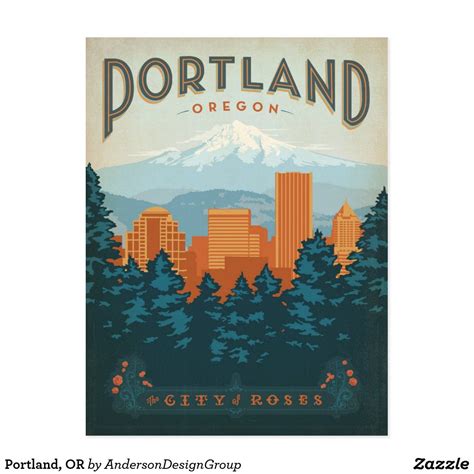 Portland Or Postcard American Travel Posters Portland