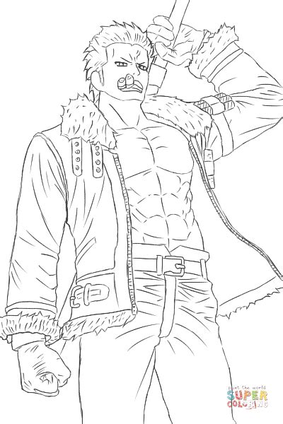 Smoker the White Hunter from One Piece Manga coloring page | Free ...