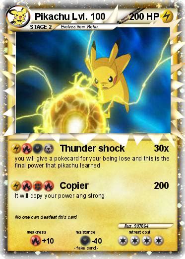 Pok Mon Pikachu Lvl Thunder Shock My Pokemon Card