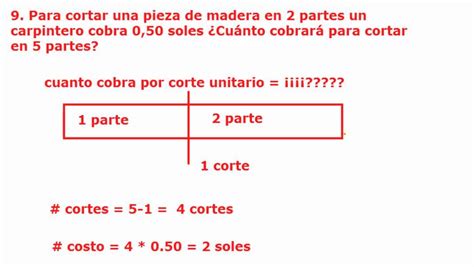 Para Cortar Una Pieza De Madera En Dos Partes Un Carpintero Cobra