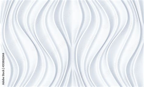 White wave pattern background with seamless horizontal wave wall ...