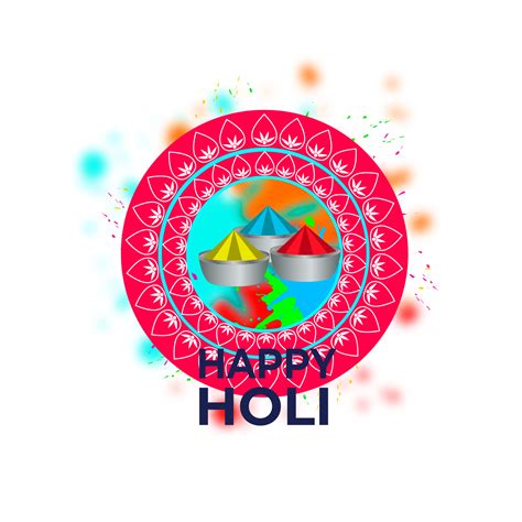 Happy Holi Festival Design With Splashing Color Png