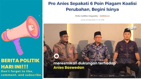 Pro Anies Sepakati Poin Piagam Koalisi Perubahan Begini Isinya