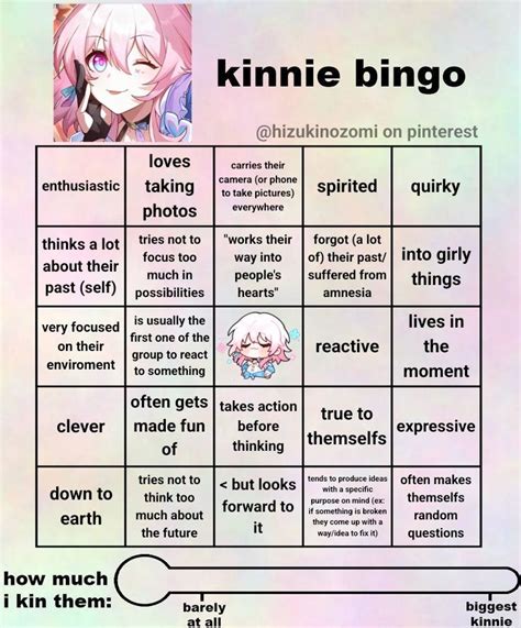 ꒰ঌ Honkai Star Rail March 7th Kinnie Bingo ໒꒱ Bingo