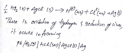 The Reaction Dfrac H G Agcl S Rightarrow H Aq Cl