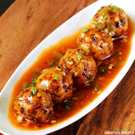 Veg manchurian recipe with sauce - Swasthi's Recipes