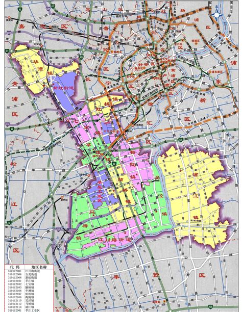 闵行区区域图闵行区最新地图闵行区镇划分图第2页大山谷图库