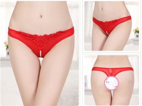 Jual Celana Dalam Wanita Thong Pearl Sexy Open Crotch G String Lingerie