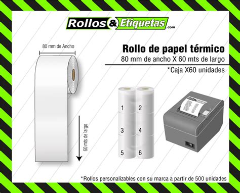 Rollos De Papel T Rmico Mm X Mts Rollos Etiquetas