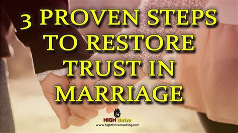 3 Proven Steps To Restore Trust In Marriage Ⓡhigh Thrive Coaching Official Youtube