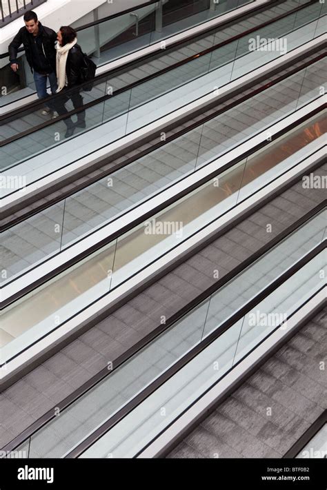 People On Escalator Stock Photo Alamy