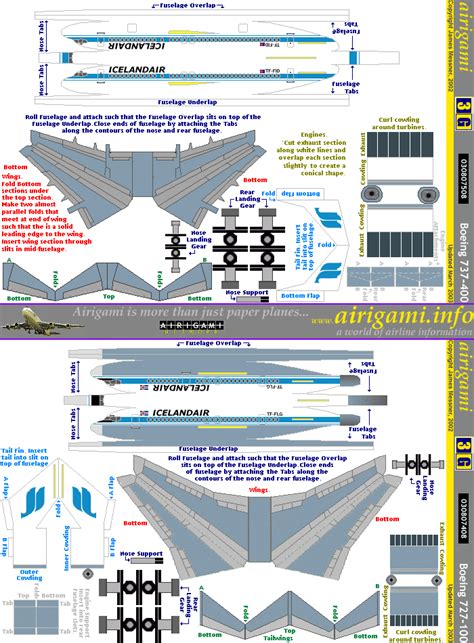 3G Boeing 727 100 Papier Avion By Airigami