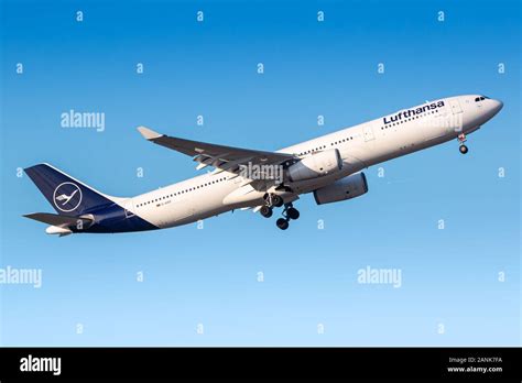 Munich, Germany - January 16, 2020: Lufthansa Airbus A330 airplane at ...