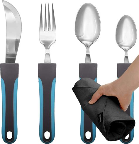 BUNMO Adaptive Utensils Weighted Knives Forks And Spoons Silverware