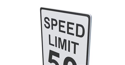 Speed Limit 50 Road Sign, 3D - Envato Elements