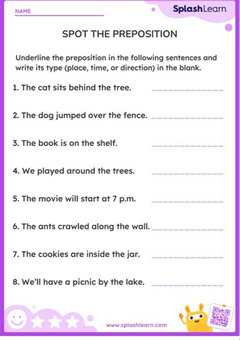 Matching Game Prepositions — Printable Ela Worksheet