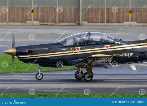 Pilatus Pc M Advanced Military Trainer Aircraft Hb Hpj Editorial Photo