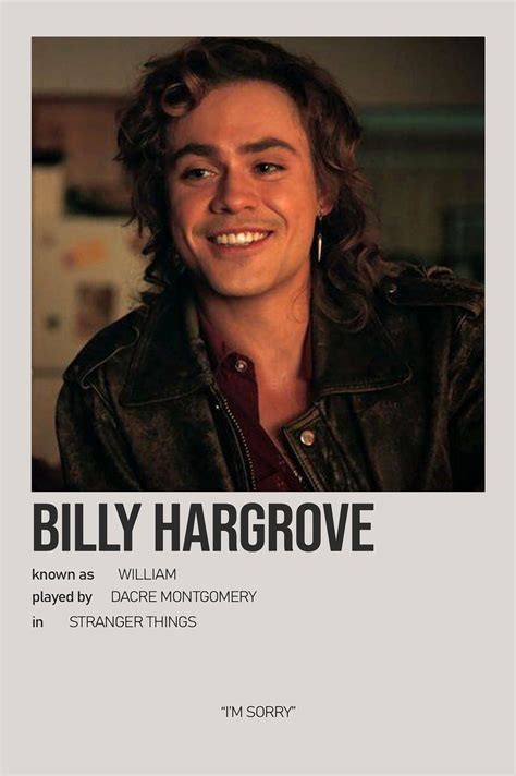 Billy Hargrove Minimalist Character Polaroid Poster Stranger Things