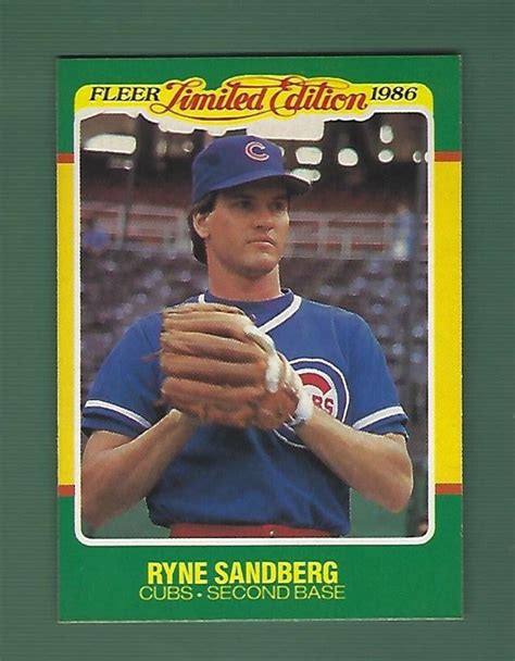 1986 Fleer Ryan Sandberg 40 Limited Edition Lot Of 25 Cards Etsy